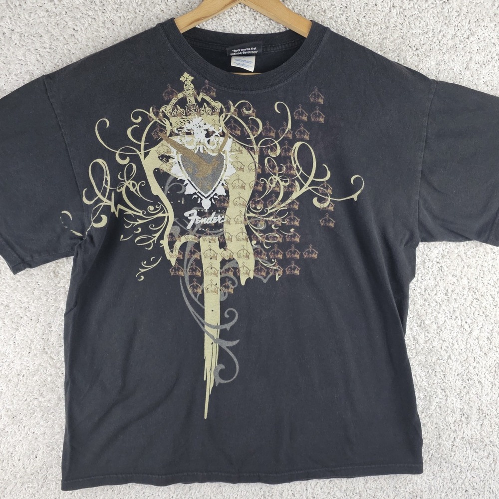 Vintage Fender The Collection by DaVinci Guitar Graphic T-Shirt Sz Large Limited